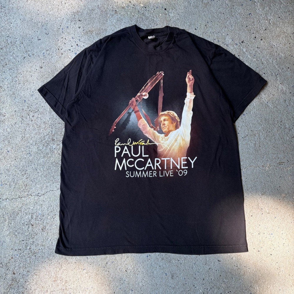 Paul McCartney Summer Live 09 Boston Concert T-Shirt Black XL American Apparel